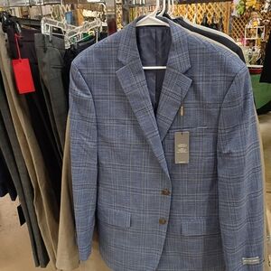 Michael Kors Blue Windowpane Plaid Blazer